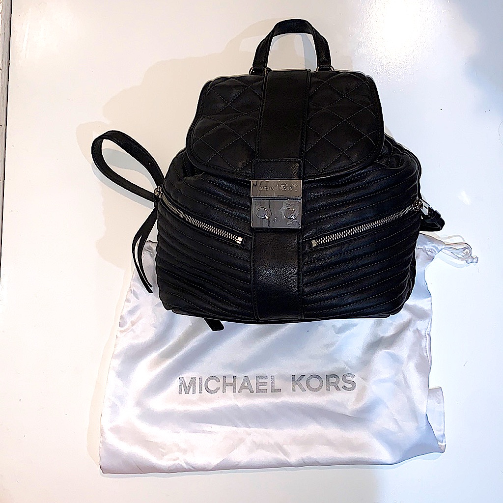 Michael Kors Black Leather Backpack